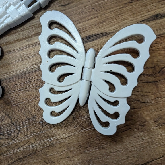 Vtg Burwood Fan Butterflies Hollywood regency Wall Decor Butterfly Plaques - Picture 3 of 8